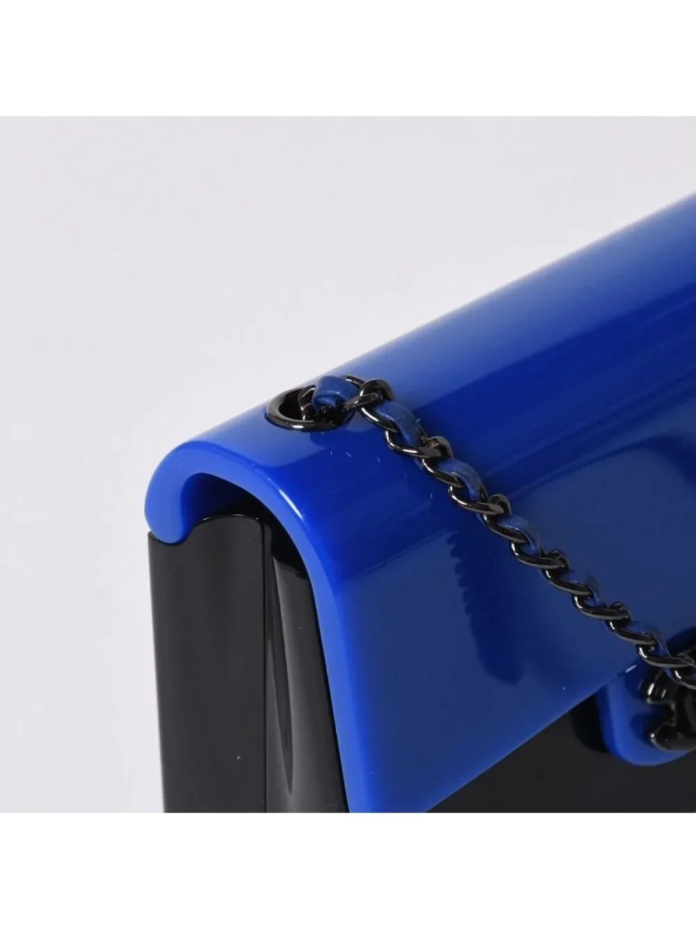 Chanel Mini Evening Chain Shoulder Bag Stand CC Logo Plexiglas
